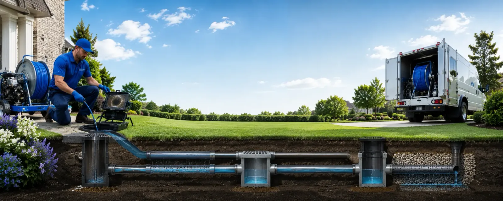 Outdoor drain cleaning information for Roebling, NJ